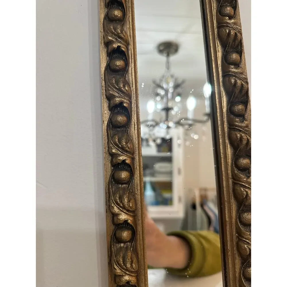 Gold Gilt Mirror Frame Ornate Baroque Style Egg & Dart Motif & Carved Scroll